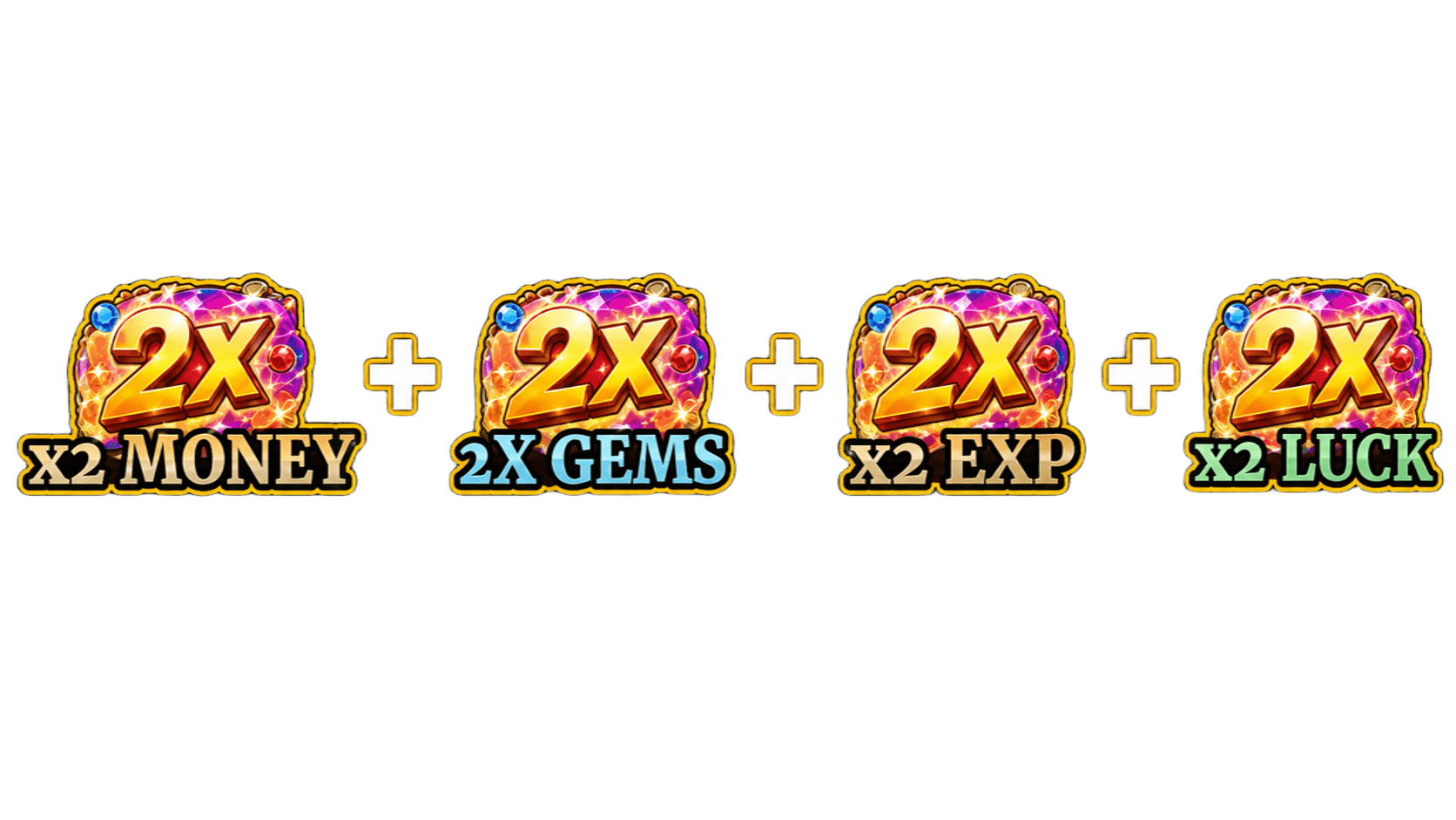 X2 MONEY/GEMS/EXP/LUCK